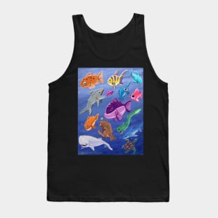 Scuba Sketch: Slate Fulla Fishies Tank Top